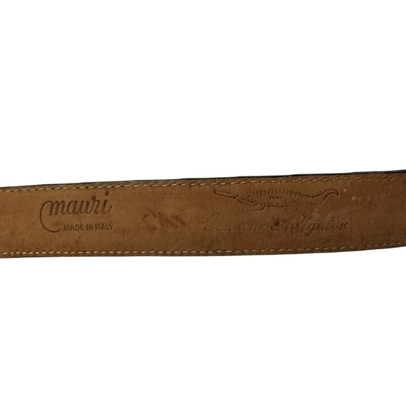Genuine Vintage MAURI Alligator and Ostrich Navy Blue Grey Belt 30